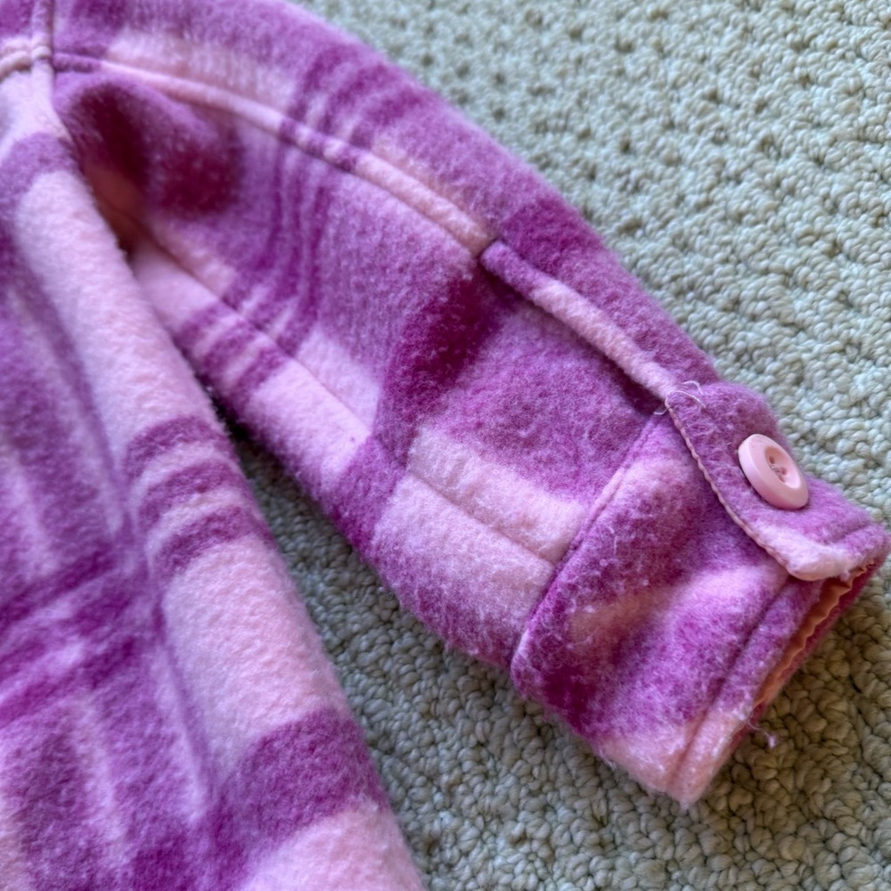 Hanna Andersson Faux Wool Felt Plaid Jacket size 5 in Pink - Picture 6 of 8